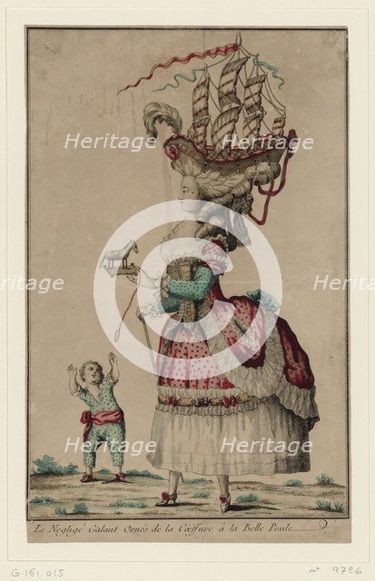Coiffure à la Belle-Poule, 1778. Artist: Anonymous  