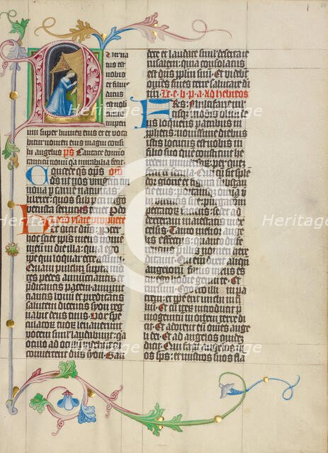 Initial P: The Nativity; Collegium Ducale, about 1420-1430. Creator: Master Michael.