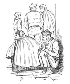 At the Galway Assizes: group of Arran Islanders, 1881.  Creator: Wallis Mackay.