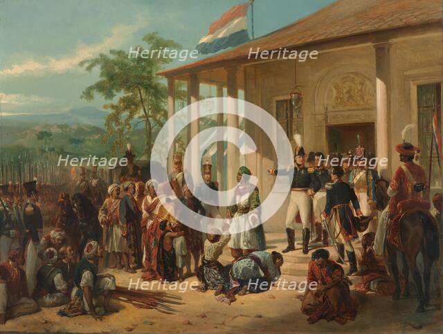 The Arrest of Diepo Negoro by Lieutenant-General Baron De Kock, c.1830-c.1835. Creator: Nicolaas Pieneman.