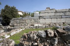 A Roman fortification wall in the Greek Agora of Athens, Greece. Artist: Samuel Magal
