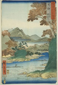 Yamato Province: Tatsuta Mountain and Tatsuta River (Yamato, Tatsutayama, Tatsutagawa), fr..., 1853. Creator: Ando Hiroshige.