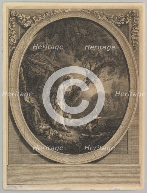 L'Arrivée du Courier (The Arrival of the Messenger), 18th century. Creators: Jacques Firmin Beauvarlet, Francois Boucher.