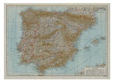 Map of Spain and Portugal, c1910. Creator: Emery Walker Ltd.