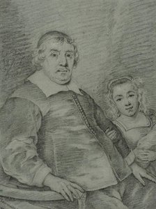 Portrait of a seated man and a young girl, c17th century. Creator: Unknown.
