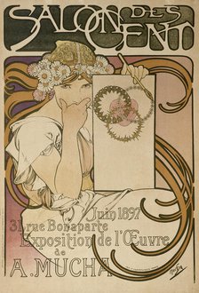 Poster for Alphonse Mucha's exhibition in the Salon des Cent, Paris, France, 1897. Artist: Alphonse Mucha
