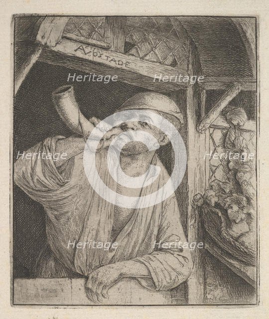 Baker Blowing Horn, 1610-85. Creator: Adriaen van Ostade.
