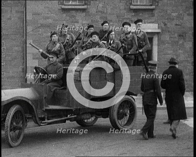 British Soldiers Sitting in a Lorry, 1921. Creator: British Pathe Ltd.