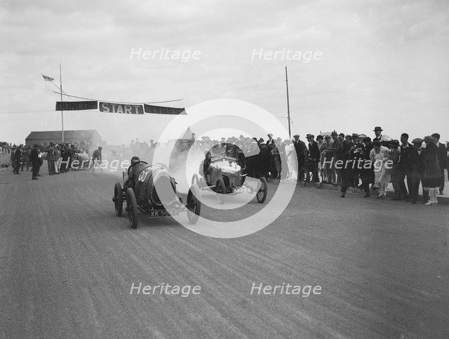 Bugatti of Leon Cushman racing at the Southsea Speed Carnival, Hampshire. 1922. Artist: Bill Brunell.
