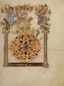 Decorated Initial D; Sacramentary, first quarter of 11th century. Creator: Unknown.