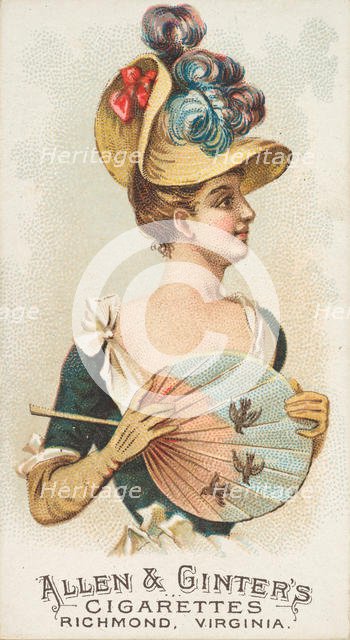 Plate 25, from the Fans of the Period series (N7) for Allen & Ginter Cigarettes Brands, 1889. Creator: Allen & Ginter.