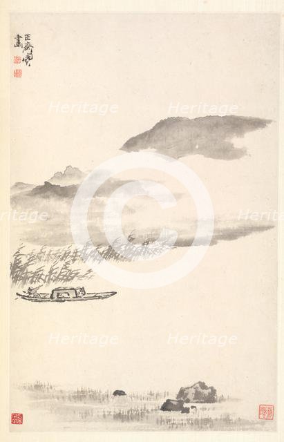River Landscape, 1788. Creator: Min Zhen (Chinese, 1730-after 1788).