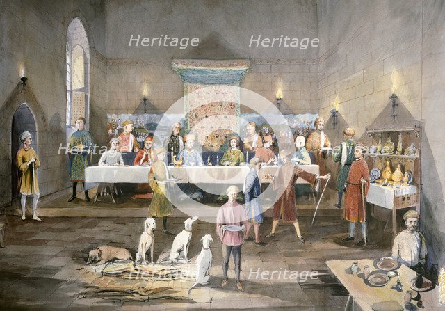 Arthur's Hall, Dover Castle, 14th century, (c1990-2010). Artist: Terry Ball.