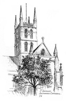 Southwark Cathedral, London, 1912. Artist: Frederick Adcock