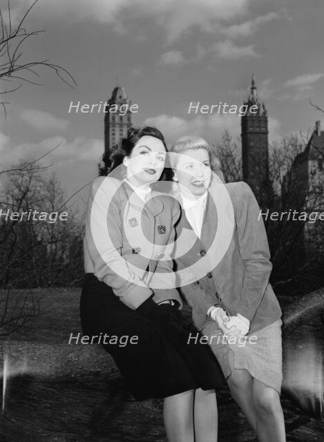 Portrait of Doris Day and Kitty Kallen, Central Park, New York, N.Y., ca. Apr. 1947. Creator: William Paul Gottlieb.
