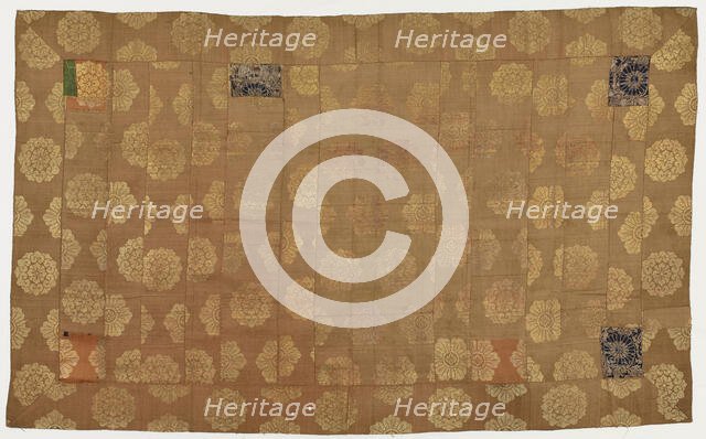 Brocade, silk. A Buddhist monk's robe, patched: Kesa, Edo period, 1615-1868. Creator: Unknown.