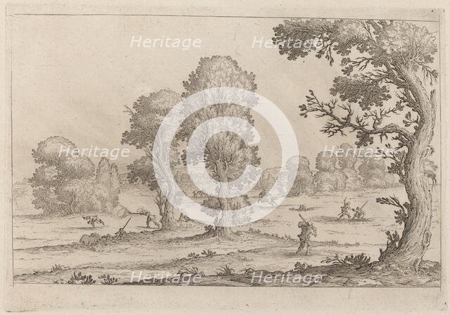 Men Fighting in a Landscape, 1638. Creator: Ercole Bazicaluva.