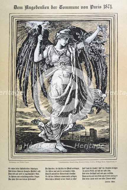 German allegory of the Paris Commune, 1871.  Artist: Anon
