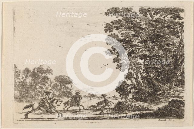 Forest with Deer Hunt, 1642. Creator: Stefano della Bella.