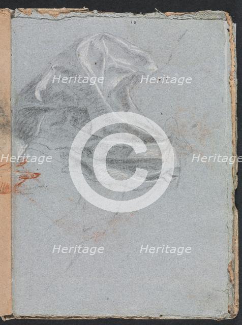 Verona Sketchbook: Drapery study (page 37), 1760. Creator: Francesco Lorenzi (Italian, 1723-1787).