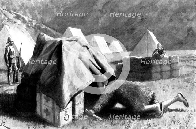 The Indian Frontier Rising - the rifle-thief: a night scene near Kohat, 1898. Creator: Unknown.