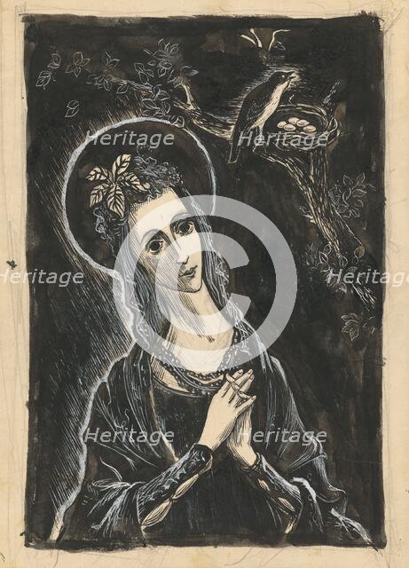 Saint with a Bird, 1939/1944. Creator: Ján Novák.