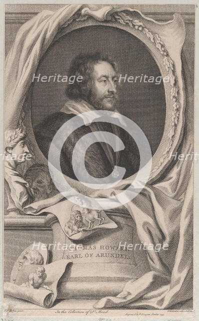 Portrait of Thomas Howard, Earl of Arundel and Surrey, 1733. Creator: Jacobus Houbraken.