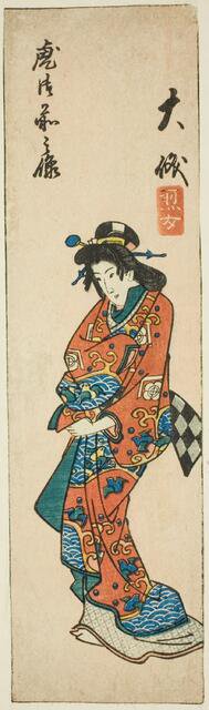 Oiso, section of sheet no. 3 from the series "Cutout Pictures of the Tokaido..., c. 1848/52. Creator: Ando Hiroshige.