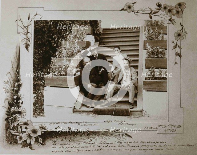 Pyotr Ilyich Tchaikovsky visiting Nikolay and Medea Figner, 1890.