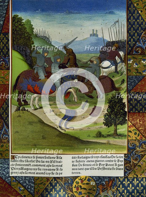 French miniature depicting a fight between medieval knights. Creator: Unknown.