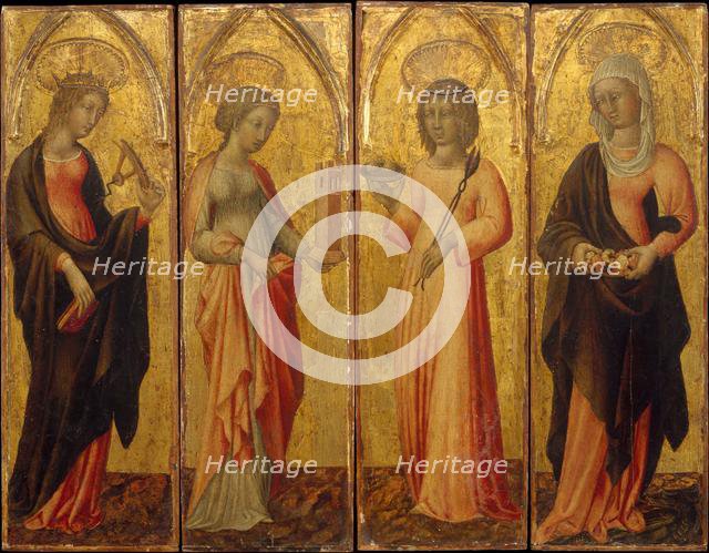 Saints Catherine of Alexandria, Barbara, Agatha, and Margaret, ca. 1470. Creator: Giovanni di Paolo.