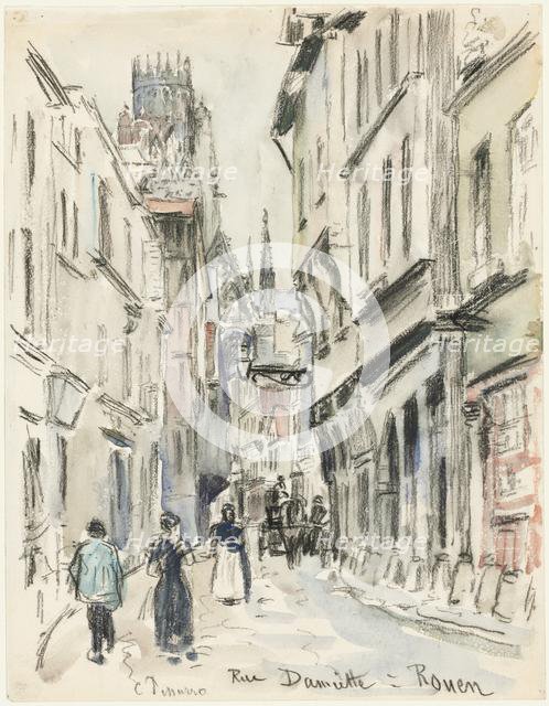 Rue Damiette, Rouen, c. 1884. Creator: Camille Pissarro (French, 1830-1903).