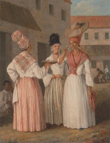 A West Indian Flower Girl and Two other Free Women of Color, ca. 1769. Creator: Agostino Brunias.