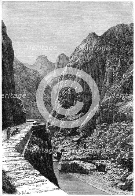 'View taken in the Shabet el Akra caravan route, Algeria', c1890. Artist: Bertrand