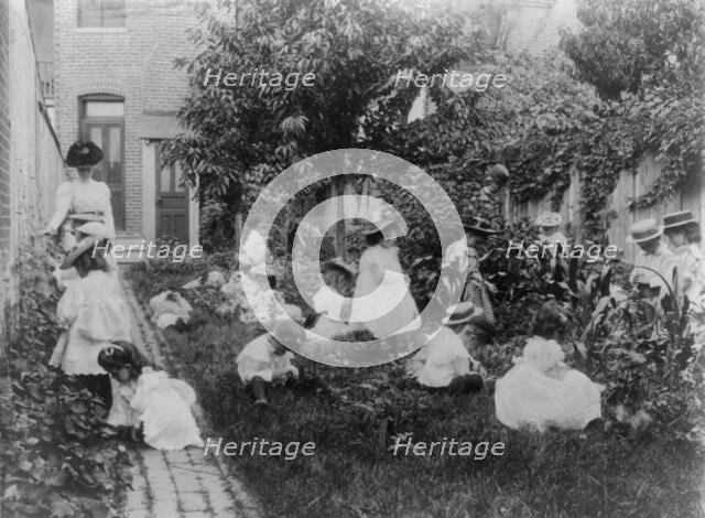 Kindergarten in a vegetable garden, Washington, D.C., (1899?). Creator: Frances Benjamin Johnston.