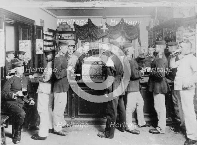 Bar with soldiers, Germany, between 1895 and 1910. Creator: Unknown.