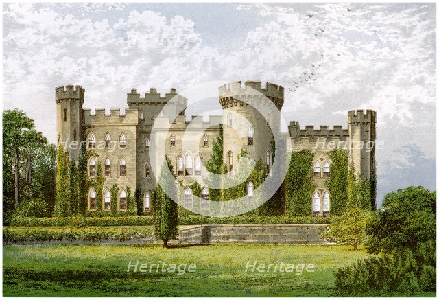 Cholmondeley Castle, Cheshire, home of the Marquis of Cholmondeley, c1880. Artist: Unknown