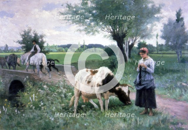 'The Well Guarded Cow', 1890. Artist: Edouard Bernard Debat-Ponsan
