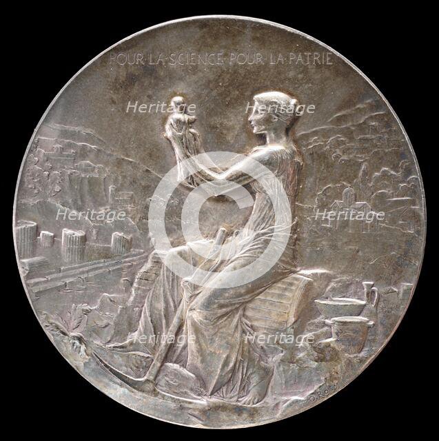 Medal for the Fiftieth Anniversary of the École française d'Athènes [obverse], 1898. Creator: Louis Oscar Roty.