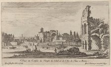 Veuë du Colisée du Temple du Soleil, et de l'Arc de Titus a Rome, 1640-1660. Creator: Israel Silvestre.