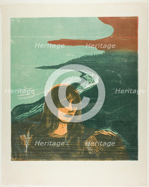 Woman's Head against the Shore, 1899. Creator: Edvard Munch.