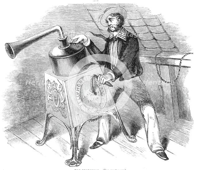 The Telephone; a telegraphic alarum, 1844.  Creator: Unknown.