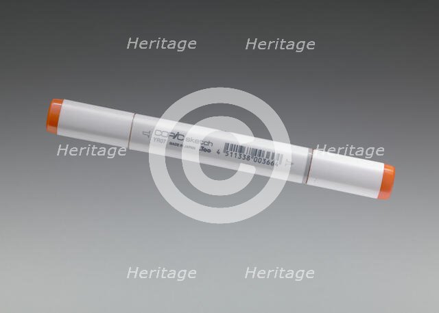 Orange copic sketch marker used by architect Michael Marshall, ca. 2013. Creator: Too Corporation.