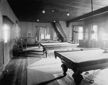Billiard hall, Paul Smith's casino, Adirondack Mountains, between 1900 and 1905. Creator: Unknown.