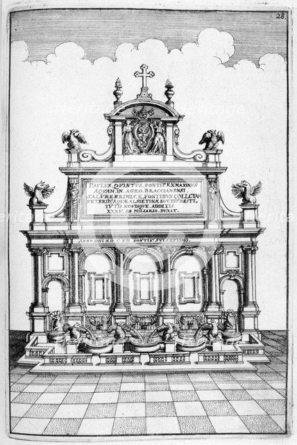 Fountain design, 1664. Artist: Georg Andreas Bockler
