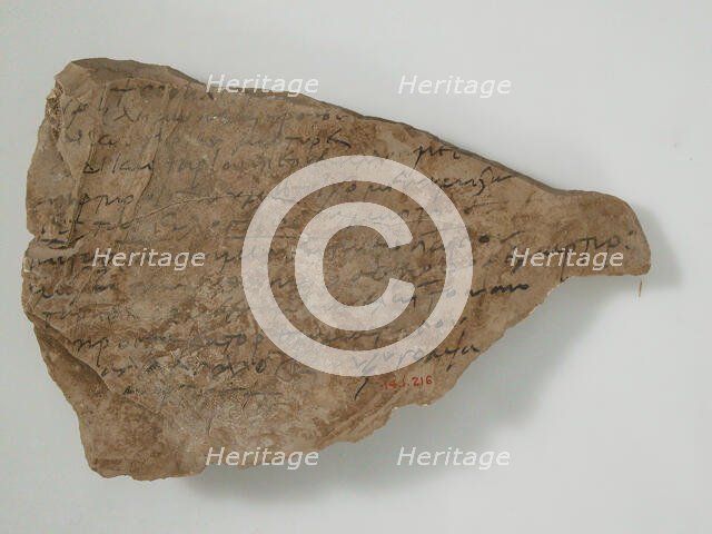 Ostrakon with a Hymn to an Ascete and Martyr, Coptic, 580-640. Creator: Unknown.