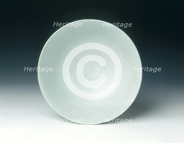 Shufu bowl with peacock amid scrolling peonies, early Ming dynasty, Hongwu period, China, 1368-1398. Artist: Unknown