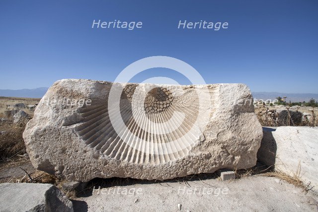 Stone reliefs at Pamukkale (Hierapolis), Turkey. Artist: Samuel Magal