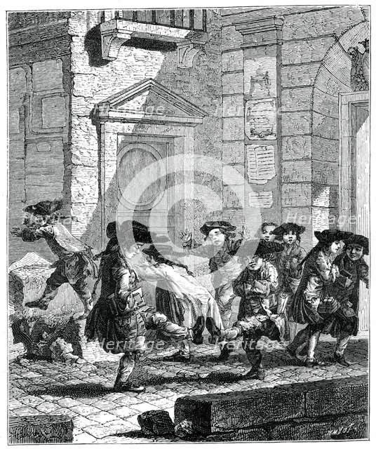 Exit From The College, (1885).Artist: Jean Baptiste Tilliard