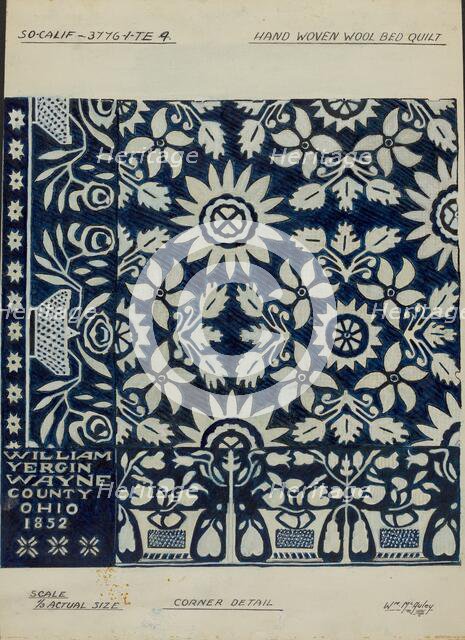 Woven Coverlet, c. 1936. Creator: William McAuley.